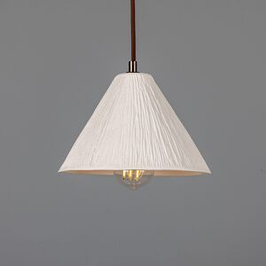 Mullan Lighting Tilia Ceramic Dome Pendant, Matte White, Antique Brass Mullan Lighting Tilia Ceramic Dome Pendant, Matte White, Antique Brass