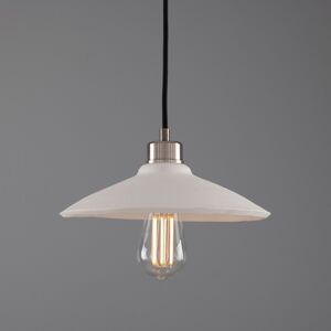 Mullan Lighting Pyrus Dome Pendant Matte White Striped, Antique Silver Mullan Lighting Pyrus Dome Pendant Matte White Striped, Antique Silver
