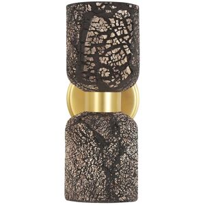 Mullan Lighting Sakura Wall Light Black Clay, Satin Brass Mullan Lighting Sakura Wall Light Black Clay, Satin Brass