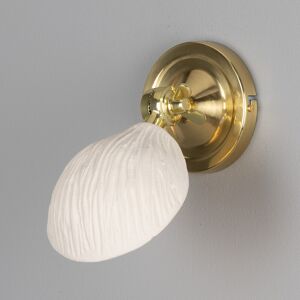 Mullan Lighting Coco Wall Light Matte White Striped, Polished Brass Mullan Lighting Coco Wall Light Matte White Striped, Polished Brass