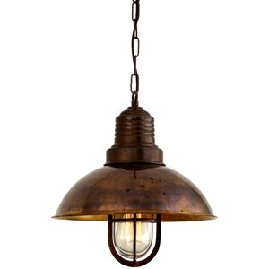 Mullan Lighting Tirana Deck Dome Pendant, Antique Brass, Clear Glass Mullan Lighting Tirana Deck Dome Pendant, Antique Brass, Clear Glass