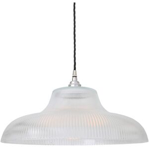 Mullan Lighting Mono 40cm Railway Dome Pendant, Satin Chrome Mullan Lighting Mono 40cm Railway Dome Pendant, Satin Chrome