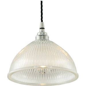 Mullan Lighting Boston Industrial Holophane Dome Pendant, Polished Chrome Mullan Lighting Boston Industrial Holophane Dome Pendant, Polished Chrome