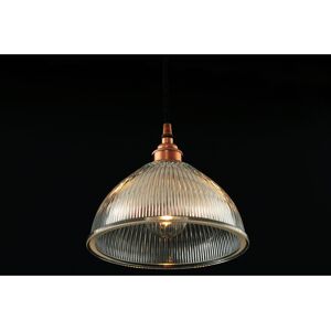 Mullan Lighting Boston Industrial Holophane Dome Pendant, Polished Copper Mullan Lighting Boston Industrial Holophane Dome Pendant, Polished Copper