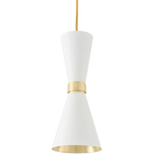 Mullan Lighting Cairo Pendant Light, Polished Brass, White Mullan Lighting Cairo Pendant Light, Polished Brass, White