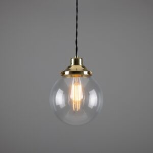 Mullan Lighting Virginia 20cm Globe Pendant, Polished Brass Mullan Lighting Virginia 20cm Globe Pendant, Polished Brass