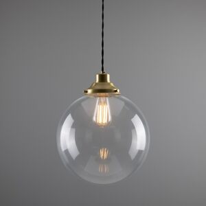 Mullan Lighting Virginia 30cm Globe Pendant, Satin Brass Mullan Lighting Virginia 30cm Globe Pendant, Satin Brass