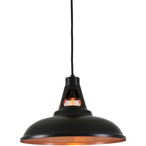 Mullan Lighting Alma Dome Pendant Light, Matt Black & Satin Copper Mullan Lighting Alma Dome Pendant Light, Matt Black & Satin Copper