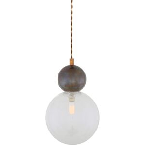 Mullan Lighting Helena Globe Pendant, Antique Brass, Clear Glass Mullan Lighting Helena Globe Pendant, Antique Brass, Clear Glass