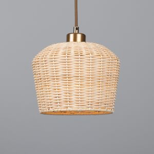 Mullan Lighting Manila Rattan Small Dome Pendant, Antique Brass Mullan Lighting Manila Rattan Small Dome Pendant, Antique Brass