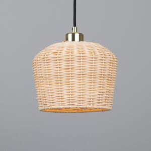 Mullan Lighting Manila Rattan Small Dome Pendant, Polished Brass Mullan Lighting Manila Rattan Small Dome Pendant, Polished Brass