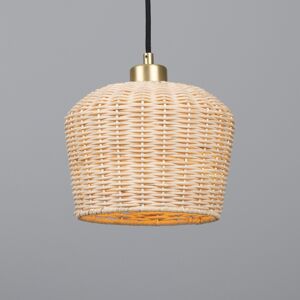 Mullan Lighting Manila Rattan Small Dome Pendant, Satin Brass Mullan Lighting Manila Rattan Small Dome Pendant, Satin Brass