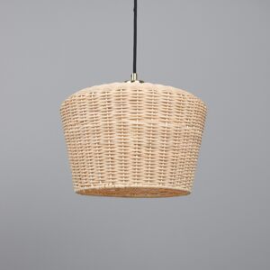 Mullan Lighting Manila Rattan Large Dome Pendant, Polished Brass Mullan Lighting Manila Rattan Large Dome Pendant, Polished Brass