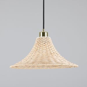 Mullan Lighting Savannah Rattan Large Dome Pendant, Polished Brass Mullan Lighting Savannah Rattan Large Dome Pendant, Polished Brass