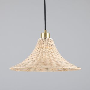 Mullan Lighting Savannah Rattan Large Dome Pendant, Satin Brass Mullan Lighting Savannah Rattan Large Dome Pendant, Satin Brass
