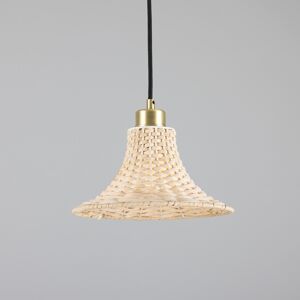 Mullan Lighting Savannah Rattan Small Dome Pendant, Satin Brass Mullan Lighting Savannah Rattan Small Dome Pendant, Satin Brass