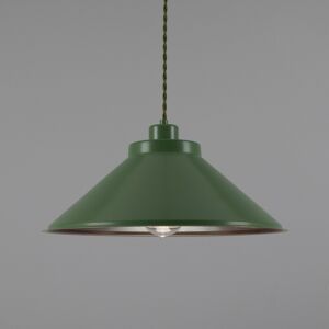 Mullan Lighting Rio Coloured Dome Pendant Light, Antique Brass, Sage Green Mullan Lighting Rio Coloured Dome Pendant Light, Antique Brass, Sage Green