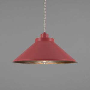 Mullan Lighting Rio Coloured Dome Pendant Light, Antique Brass, Antique Pink Mullan Lighting Rio Coloured Dome Pendant Light, Antique Brass, Antique Pink