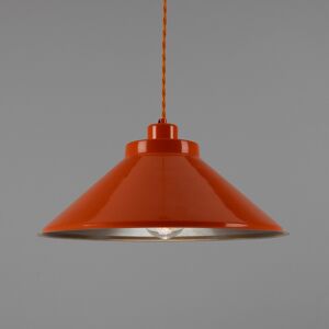 Mullan Lighting Rio Coloured Dome Pendant Light, Antique Brass, Orange Mullan Lighting Rio Coloured Dome Pendant Light, Antique Brass, Orange