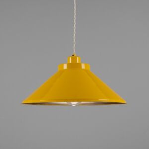 Mullan Lighting Rio Coloured Dome Pendant Light, Antique Brass, Yellow Mullan Lighting Rio Coloured Dome Pendant Light, Antique Brass, Yellow