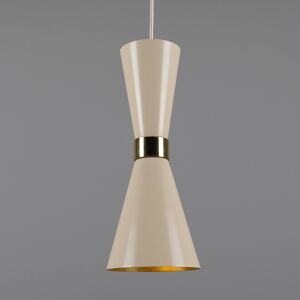 Mullan Lighting Cairo Coloured Pendant Light, Polished Brass, Vanilla Cream Mullan Lighting Cairo Coloured Pendant Light, Polished Brass, Vanilla Cream