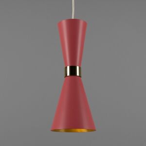 Mullan Lighting Cairo Coloured Pendant Light, Polished Brass, Antique Pink Mullan Lighting Cairo Coloured Pendant Light, Polished Brass, Antique Pink