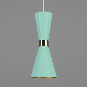 Mullan Lighting Cairo Coloured Pendant Light, Polished Brass, Mint Turquoise Mullan Lighting Cairo Coloured Pendant Light, Polished Brass, Mint Turquoise
