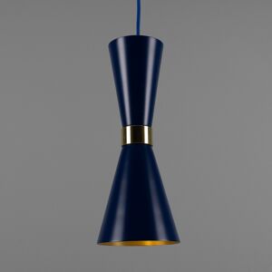 Mullan Lighting Cairo Coloured Pendant Light, Polished Brass, Sapphire Blue Mullan Lighting Cairo Coloured Pendant Light, Polished Brass, Sapphire Blue