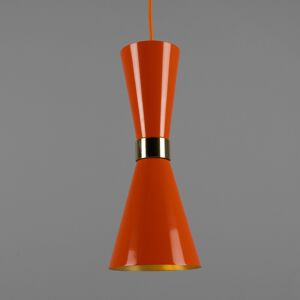 Mullan Lighting Cairo Coloured Pendant Light, Polished Brass, Orange Mullan Lighting Cairo Coloured Pendant Light, Polished Brass, Orange