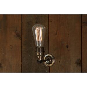 Mullan Lighting Lome Vintage Industrial Wall Light, Antique Brass Mullan Lighting Lome Vintage Industrial Wall Light, Antique Brass