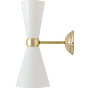 Mullan Lighting Cairo Wall Light, Polished Brass, White Mullan Lighting Cairo Wall Light, Polished Brass, White