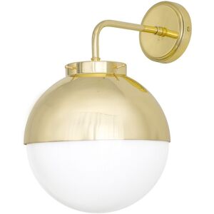 Mullan Lighting Florence Globe Wall Light, Polished Brass, Opal Glass Mullan Lighting Florence Globe Wall Light, Polished Brass, Opal Glass