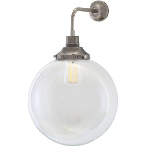 Mullan Lighting Bamako 30cm Globe Wall Light, Antique Silver, Clear Glass Mullan Lighting Bamako 30cm Globe Wall Light, Antique Silver, Clear Glass