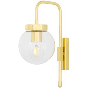 Mullan Lighting Auburn Globe Wall Light, Polished Brass, Clear Glass Mullan Lighting Auburn Globe Wall Light, Polished Brass, Clear Glass