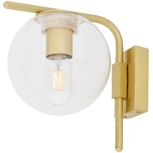 Mullan Lighting Madison Globe Wall Light, Satin Brass, Clear Glass Mullan Lighting Madison Globe Wall Light, Satin Brass, Clear Glass