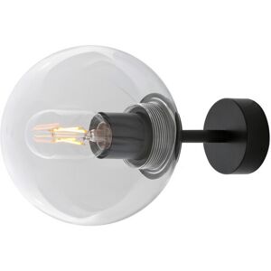 Mullan Lighting Venice Globe Wall Light, Matt Black, Clear Glass Mullan Lighting Venice Globe Wall Light, Matt Black, Clear Glass