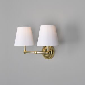 Mullan Lighting Busan Double Wall Light, Polished Brass Mullan Lighting Busan Double Wall Light, Polished Brass