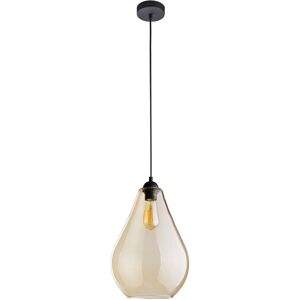 TK Lighting Fuente Dome Pendant Ceiling Light Black, Amber Glass 1xE27 TK Lighting Fuente Dome Pendant Ceiling Light Black, Amber Glass 1xE27