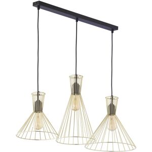 TK Lighting Sahara Wire Frame Bar Pendant Ceiling Light Black, Gold 3xE27 TK Lighting Sahara Wire Frame Bar Pendant Ceiling Light Black, Gold 3xE27