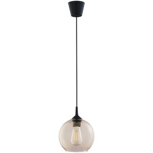 TK Lighting Cubus 18cm Dome Pendant Ceiling Light Black, Amber Glass 1xE27 TK Lighting Cubus 18cm Dome Pendant Ceiling Light Black, Amber Glass 1xE27