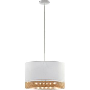 TK Lighting Paglia Cylindrical Pendant Ceiling Light White, Rattan 1xE27 TK Lighting Paglia Cylindrical Pendant Ceiling Light White, Rattan 1xE27