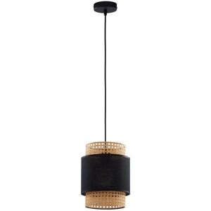 TK Lighting Boho Slim Pendant Ceiling Light Black, Rattan 1xE27 TK Lighting Boho Slim Pendant Ceiling Light Black, Rattan 1xE27