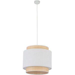 TK Lighting Boho 38cm Cylindrical Pendant Ceiling Light White, Rattan 1xE27 TK Lighting Boho 38cm Cylindrical Pendant Ceiling Light White, Rattan 1xE27