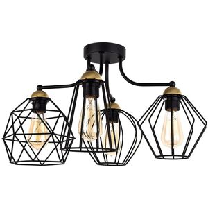 TK Lighting Galaxy Wire Frame Multi Arm Semi Flush Ceiling Lamp Black, Brass 4xE27 TK Lighting Galaxy Wire Frame Multi Arm Semi Flush Ceiling Lamp Black, Brass 4xE27