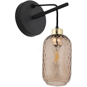 TK Lighting Pescara Dome Wall Lamp Black, Amber Glass 1xE27 TK Lighting Pescara Dome Wall Lamp Black, Amber Glass 1xE27