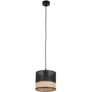 TK Lighting Paglia Slim Pendant Ceiling Light Black, Rafia 1xE27 TK Lighting Paglia Slim Pendant Ceiling Light Black, Rafia 1xE27