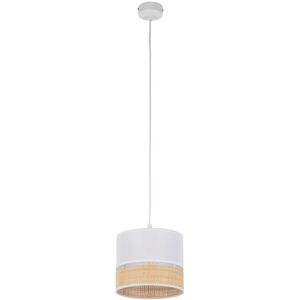 TK Lighting Paglia Slim Pendant Ceiling Light White, Raffia 1xE27 TK Lighting Paglia Slim Pendant Ceiling Light White, Raffia 1xE27