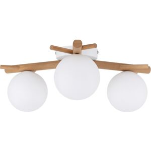 TK Lighting Sheron Globe Multi Arm Semi Flush Ceiling Lamp Wood, White Shade 3xG9 TK Lighting Sheron Globe Multi Arm Semi Flush Ceiling Lamp Wood, White Shade 3xG9