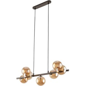 TK Lighting Ester Bar Pendant Ceiling Light Brown, Amber Glass 7xG9 TK Lighting Ester Bar Pendant Ceiling Light Brown, Amber Glass 7xG9