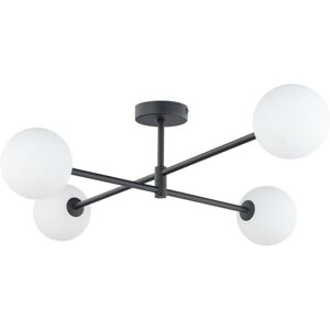 TK Lighting Sarius Globe Multi Arm Semi Flush Ceiling Lamp Black, Opal Glass 4xG9 TK Lighting Sarius Globe Multi Arm Semi Flush Ceiling Lamp Black, Opal Glass 4xG9